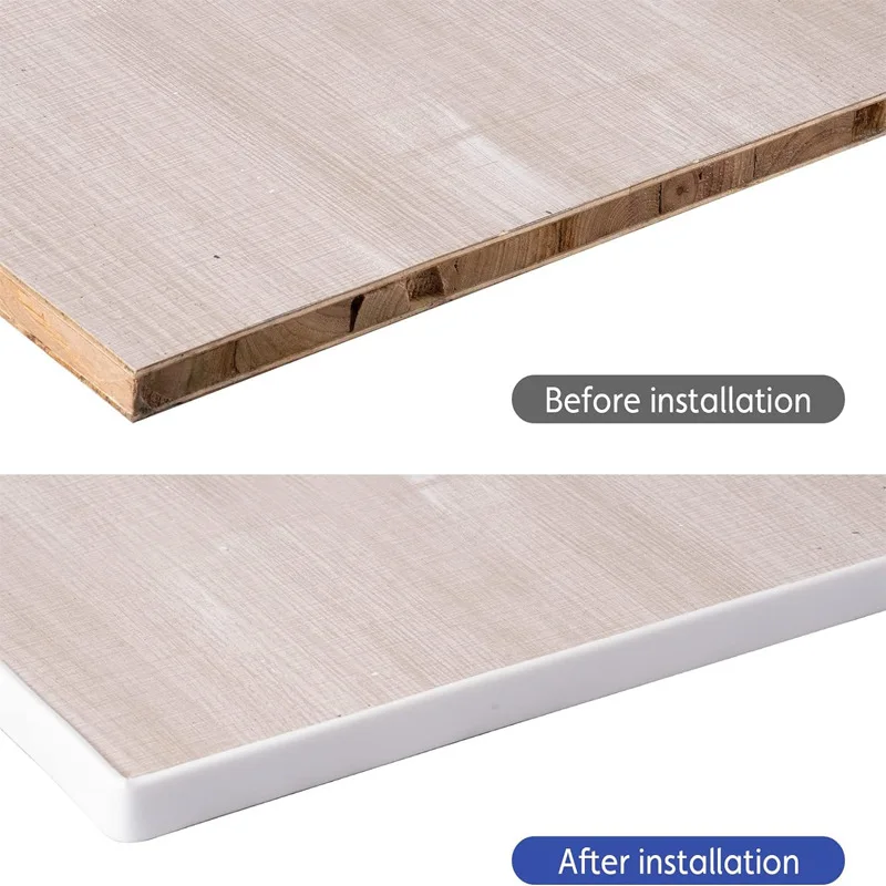 5M Flexible TPE Edge Banding Tape - Self-Adhesive U-Shape Rubber Trim for Cabinet Restoration & Furniture Corner Protection