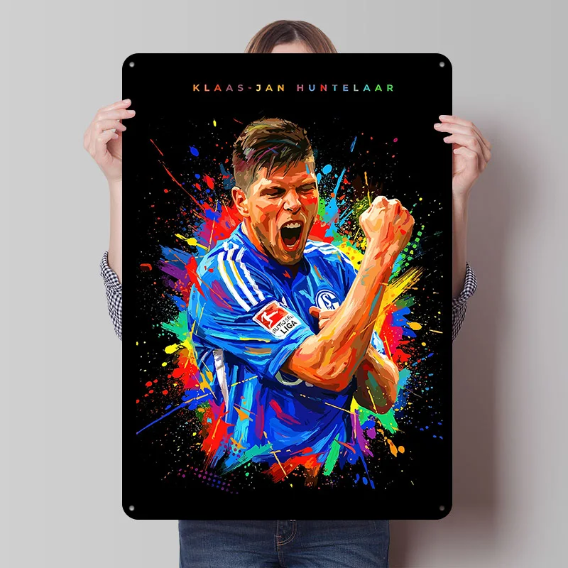 Klaas-Jan Huntelaar Soccer Player Art Poster Customized Vintage Metal Signs Wall Art Retro Tin Plaque for House Bathroom Decor