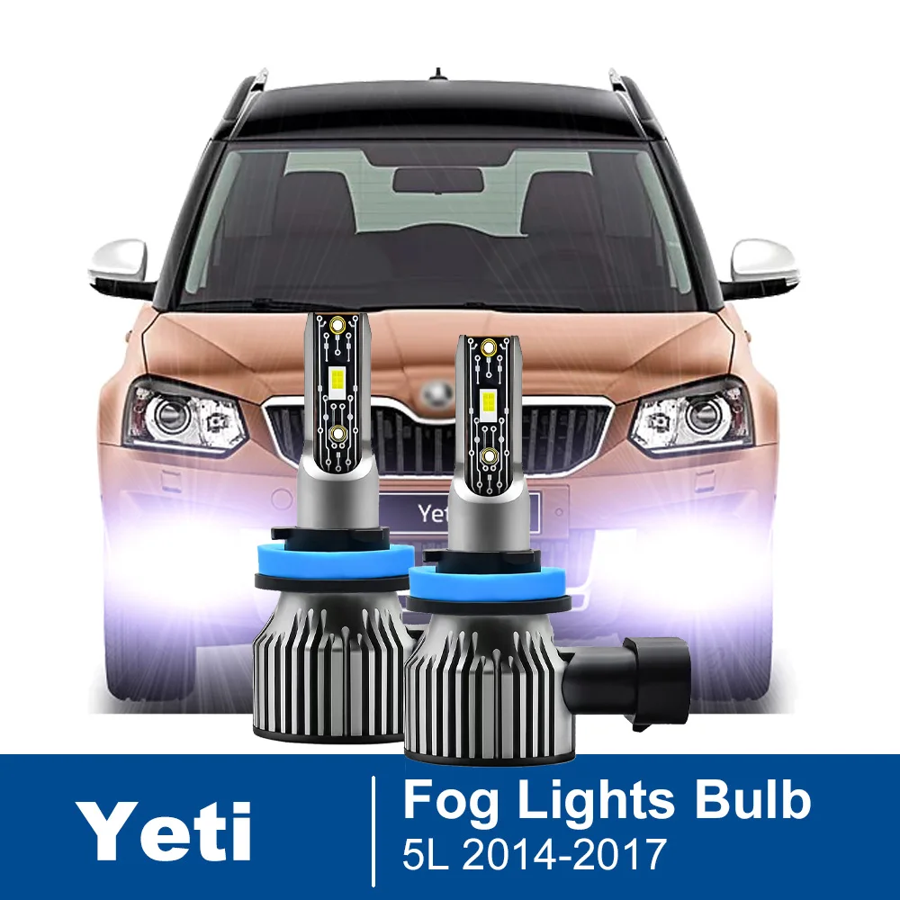 

2pcs Led Car Fog Lamp For Skoda Yeti 5L 2014 2015 2016 2017 Front Fog Light Bulb Car Accessories Canbus