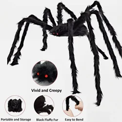 Halloween Giant Spiders Halloween Decorations Outdoor Extra Large Poseable Fuzzy Spider Scray Party Haunt House Garden Web Decor