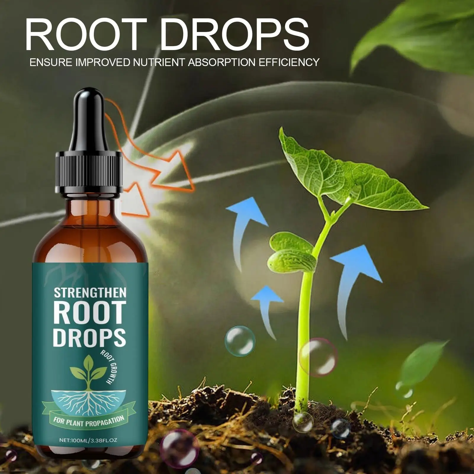 

Root Drops Rooting Liquid Supplement 100ml Root Grow for Plants for Indoor Outdoor Gardening Hydroponic Growing