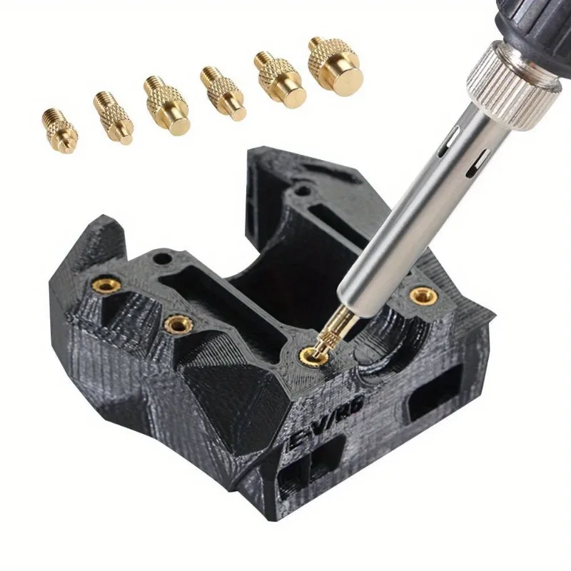 

Heat Insert Nut Iron Tip M2 M3 M4 M5 M6 M8 Brass Thread Embedded Kit Heat Insertion Tool for Plastic 3D Printer Soldering Iron