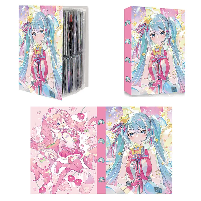 240PCS Virtual Idol Hatsune Miku Card Album Anime Peripheral Map Letter Folder Binder Notebook Game Rare Collection Gift Toy