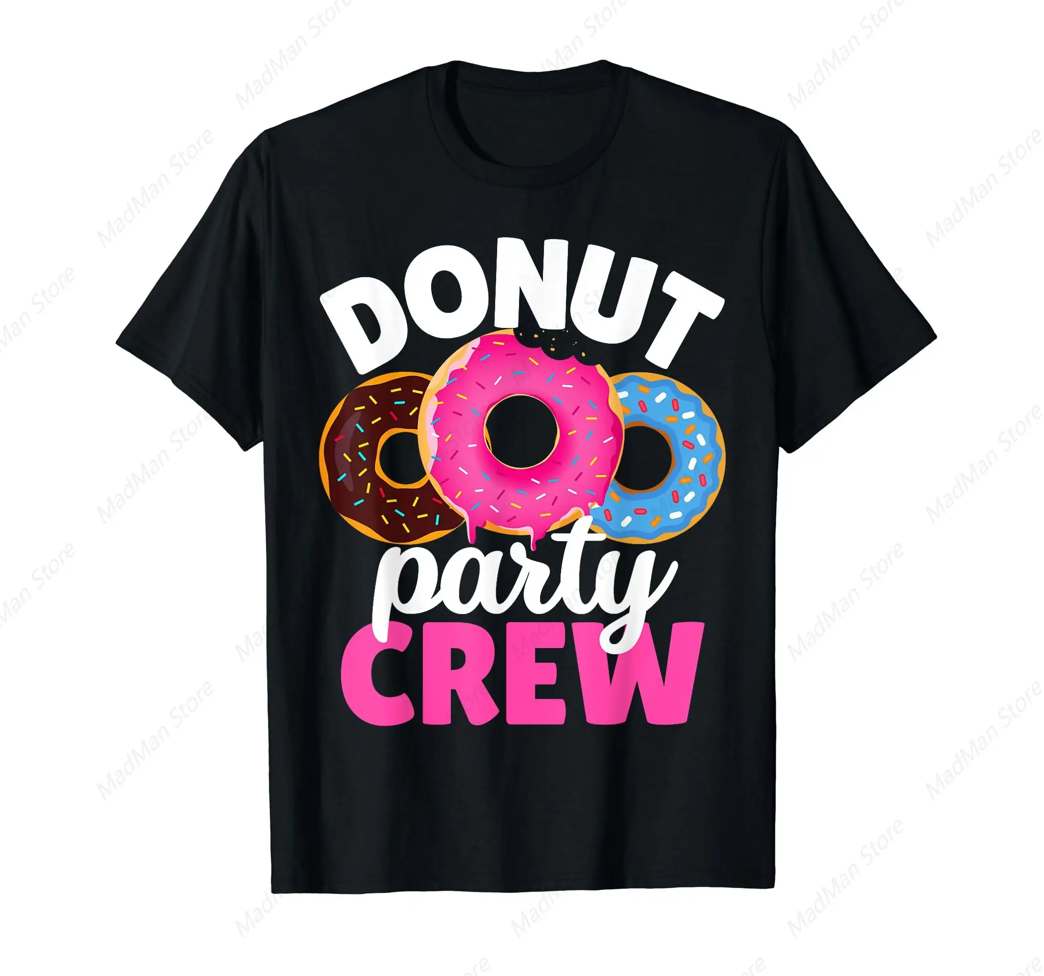 Funny Donut Party Crew Family Girl Birthday Dad Mom Squad T-Shirt