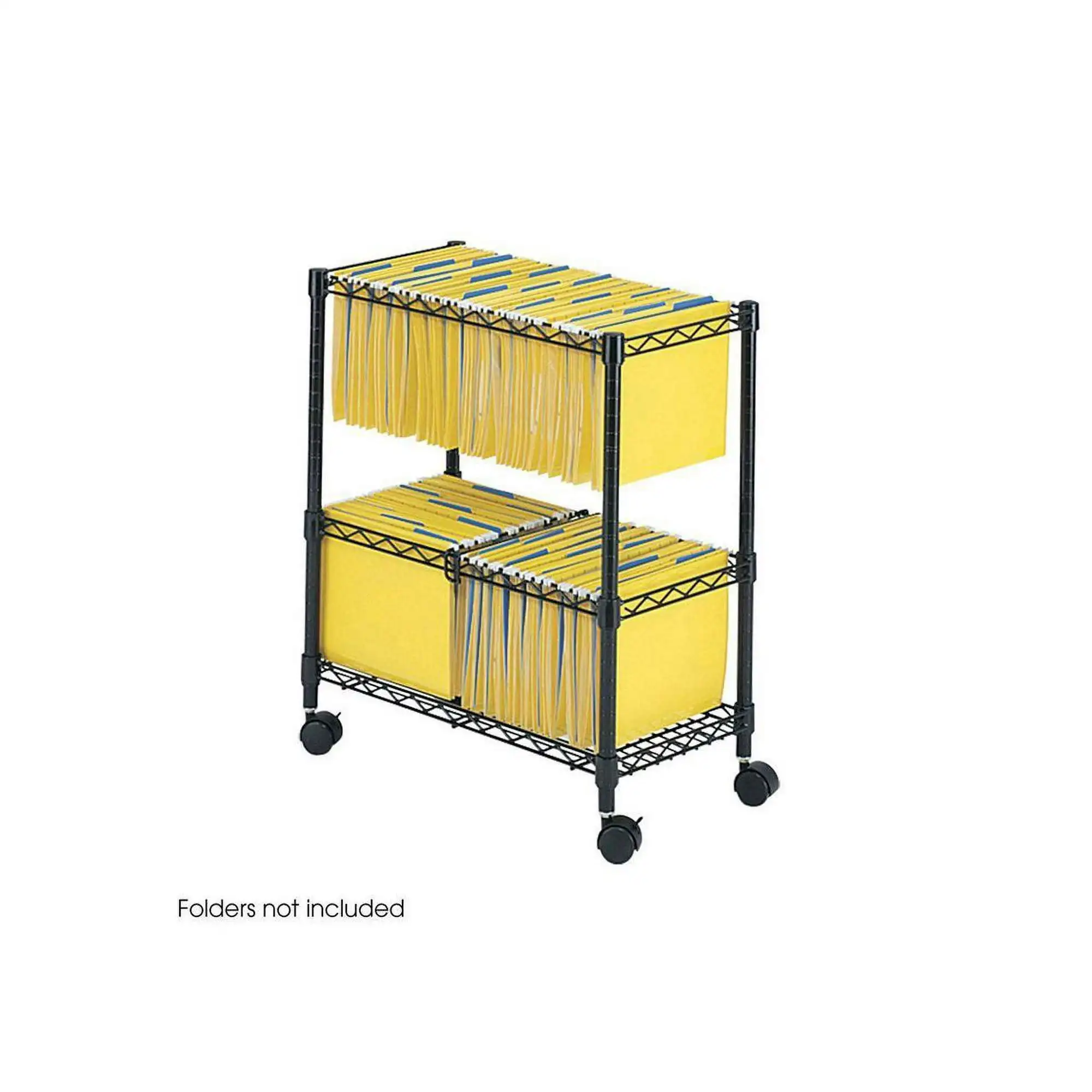 

Safco 2-Tier Rolling File Cart Black Steel