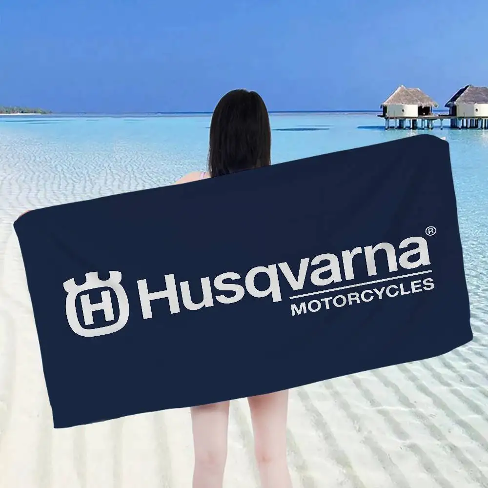H-Husqvarnas Logo Microfiber Beach Towel Absorbent Quick dry Soft Yoga Swimming Resort Mountain Climbing Towel view 4