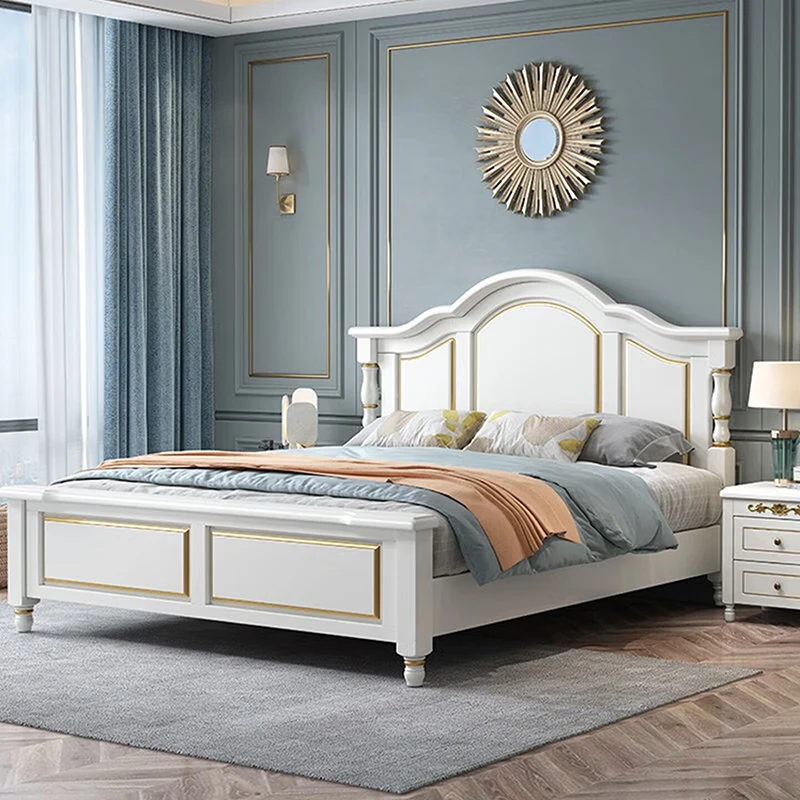 Cabecero Impermeable para Camas, Diseños Blancos, Marcos de Madera de Lujo, Camas de Día Individuales con Almacenamiento, Modernas, Cama Box, Muebles de Dormitorio Casal