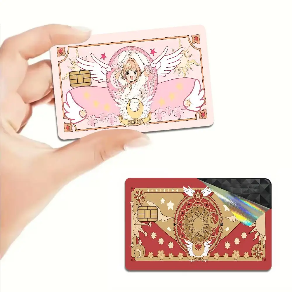 C-Cardcaptor Sakura 2024 Anime Cartoon Skin Stickers Film Tape Case for Big Credit Debit Card Front