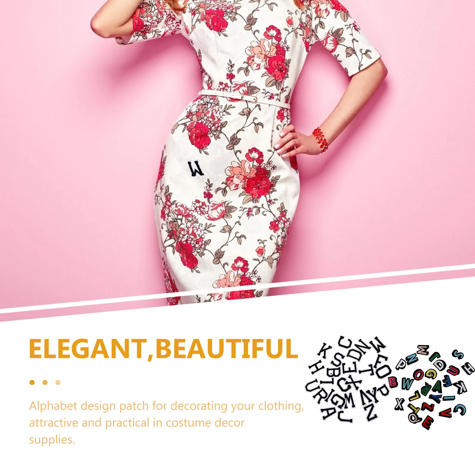 

Letter Patch Embroidery Stickers 2 Sets Alphabet Applique Cloth Accessories Clothing Patch DIY Projects Dresses Skirts Bags