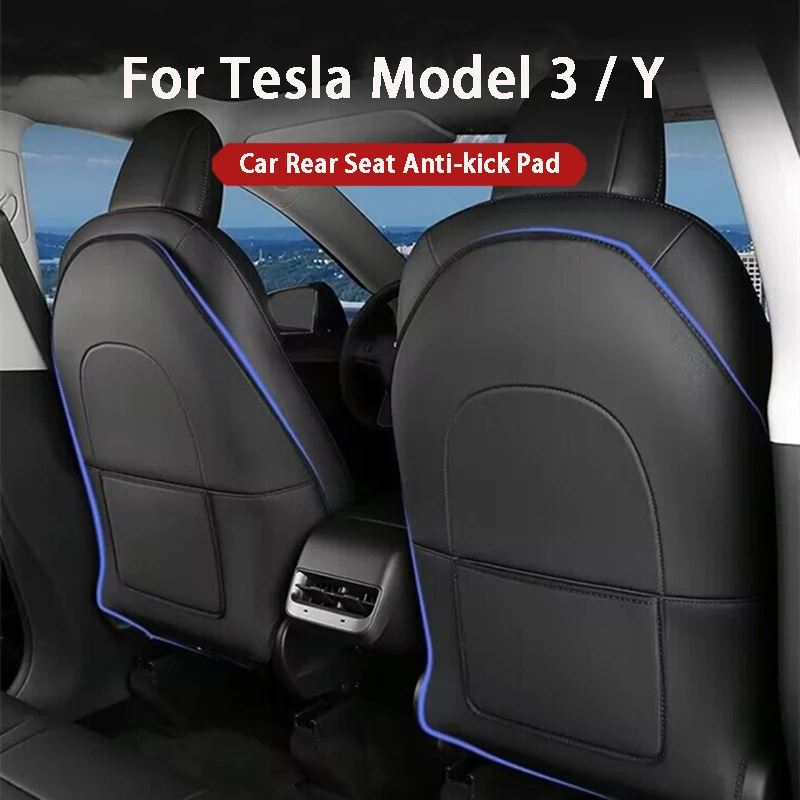 

For Tesla Model 3 / Y Seat Back Car Anti Kick Pad Leather Styling Child Anti Scratch Dirty Protector Mats Interior Accessories