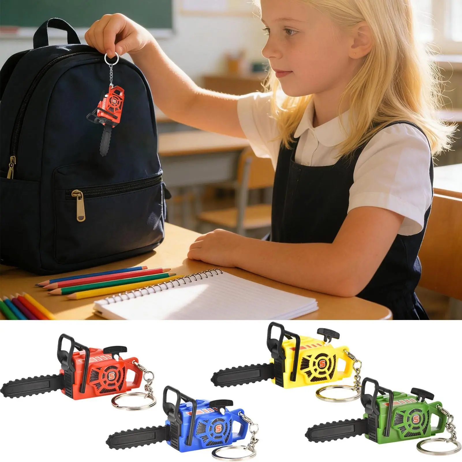 

Chainsaw Toy with Pull Cord Funny Pendant Pretend Play Toy Construction Tools for Men Boyfriend Boys Birthday Party Daily Travel