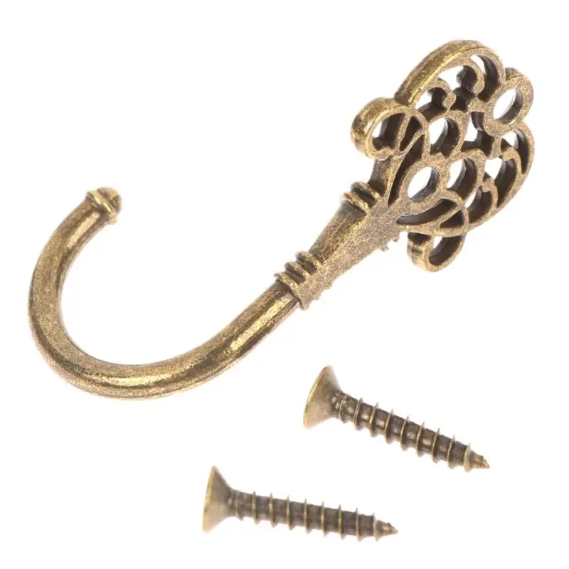 5Pcs/Set Antique Bronze Hook Zinc Alloy Creative Wall-Mounted Door Back Hooks Bathroom Closet Metal Coat Rack Hooks