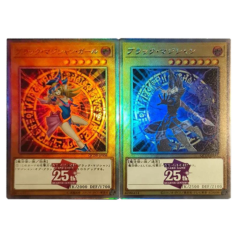 2 Piezas/Juego 59X86Mm Diy Yu-Gi-Oh! Colección de Tarjetas del 25.º Aniversario del Mago Oscuro: Maestro y Aprendiz, Tarjetas de Anime, Juguetes de Regalo
