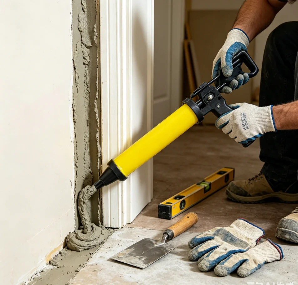 Grouting Gun With 4 Nozzles Grouting Mortar Sprayer Applicator Cement Lime Pump Caulking Gun Grout Filling Tools