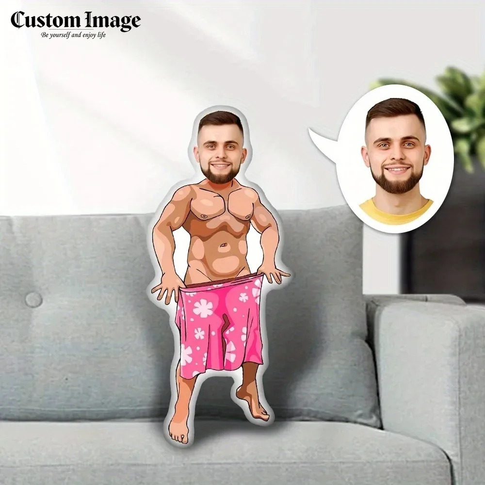 

Personalized Cartoon Custom Cushion, Double Sided Print Pillow, Stress Relief Home Decor, Creative Memorial Holiday Gift