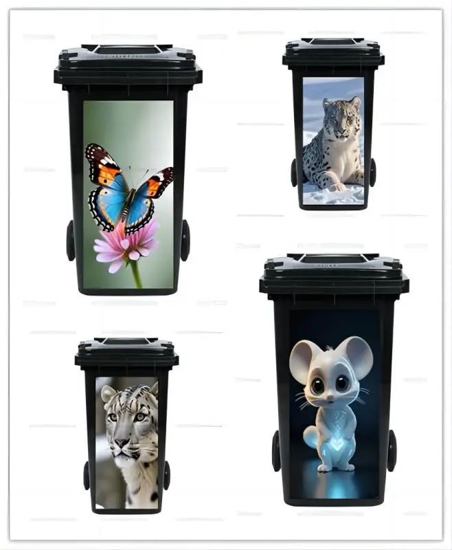 Creative and personalized animal painting trash can stickers, wall paintings, home stickers, PVC waterproof stickers