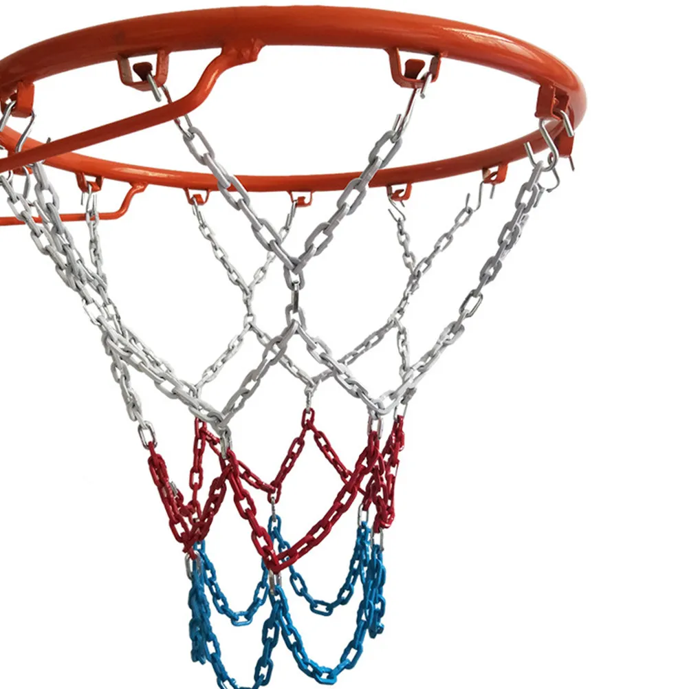

1Pcs Tricolor Basketball Net Regular Size Durable Wear-Resistant Outdoor Indoor Heavy-Duty Mesh for Basketball Rim Backboard