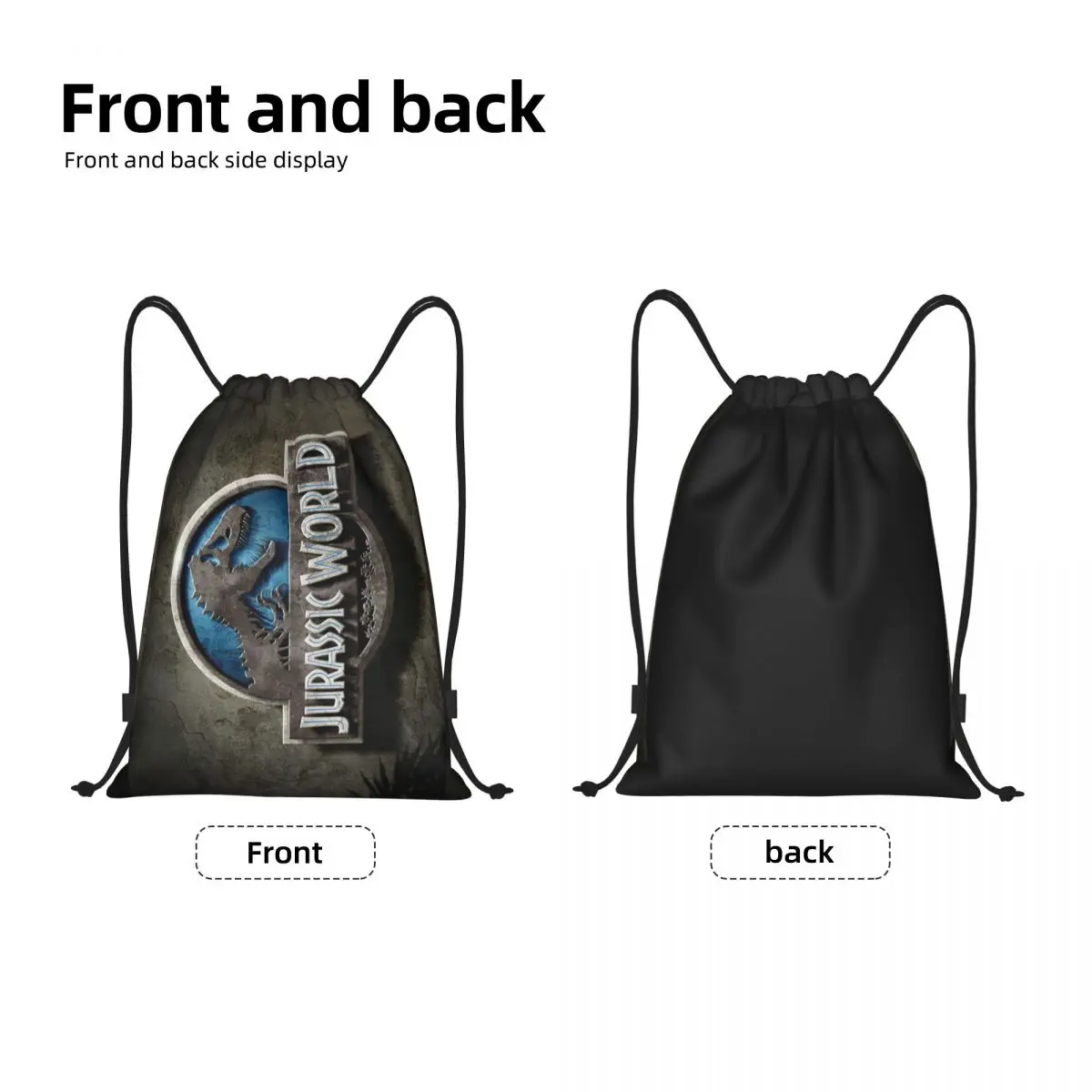 Jurassics Parks Drawstring Backpack Sports Gym Bag for Women Men Dinosaur World Training Sackpack