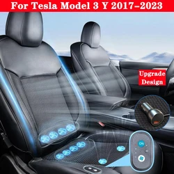 Coprisedile di raffreddamento intelligente per auto per Tesla Model Y 2024-2017 modello 3 2023-2017, cuscino del sedile anteriore di raffreddamento con 10 ventole per la guida