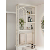 custom. [Hot Sale] Style Bathroom Sink Dry and Wet Area Partition Shelf Changhong Glass Ripple Half Wall Divider She