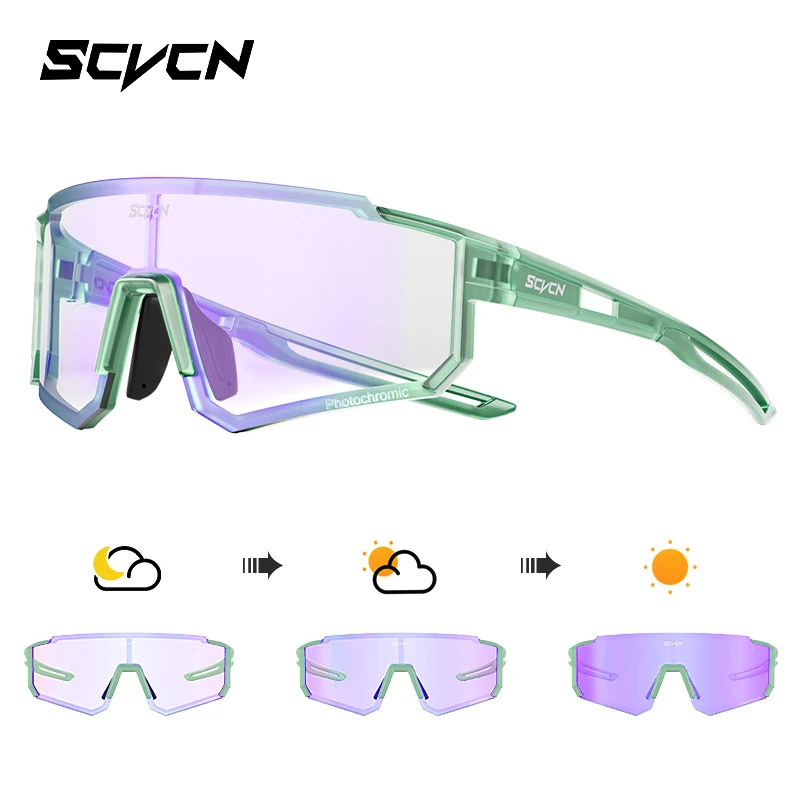 AliExpress SCVCN New Photochromic Cycling Sunglasses Men Women Glasses Bicycle Sports Running Glasses MTB UV400 Road Running Hiking Goggles