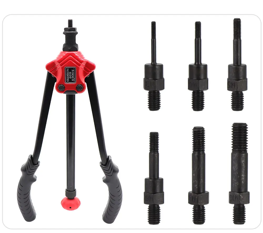 HIFESON Hand Rivet Nut Gun Part Manual Threaded Rivet Head Replacement Screws Pull Rod For BT-606 605 607 M3 M4 M5 M6 M8 M10 M12