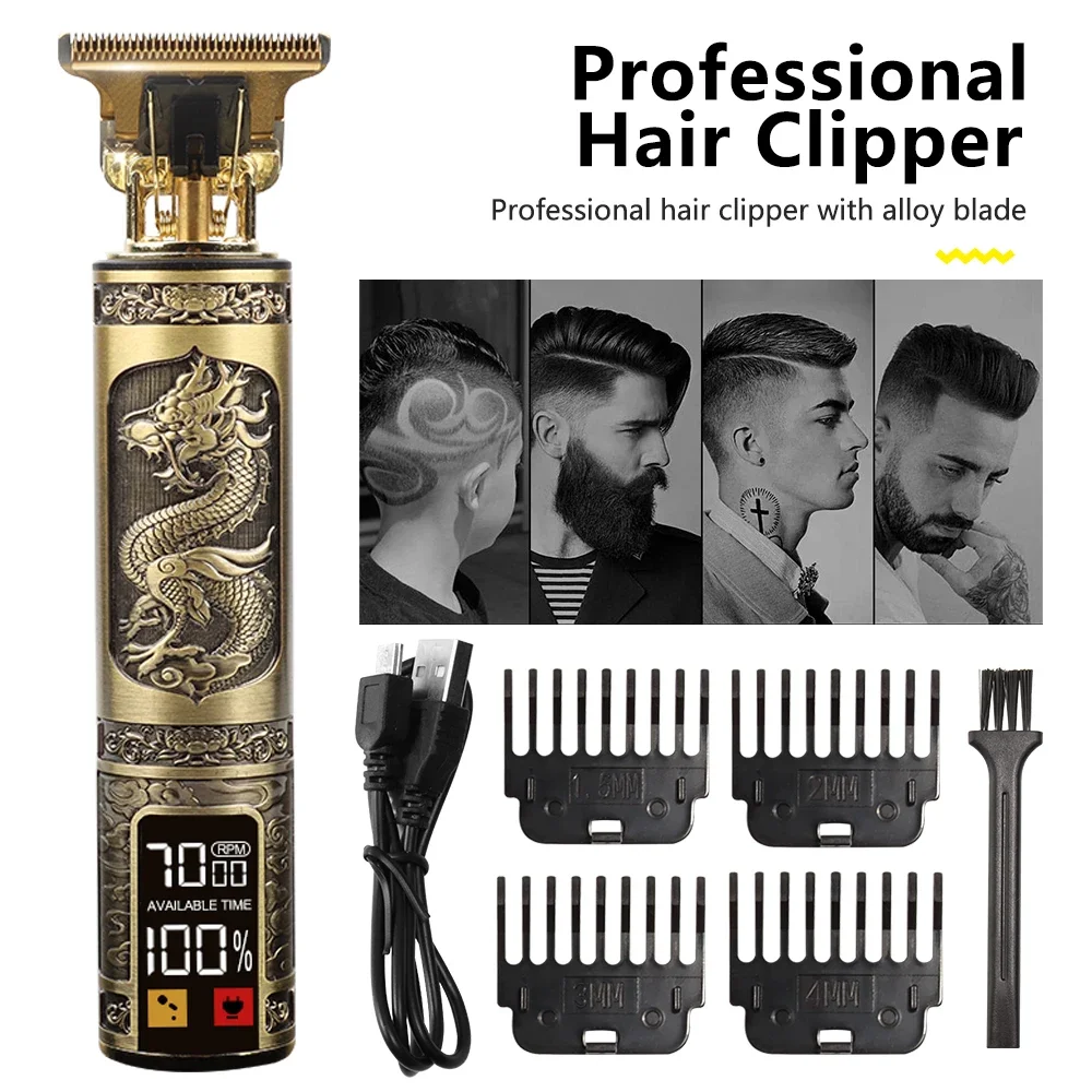 

2022 New USB rechargeable Hair Trimmer barber LCD Hair Clipper Machine hair cutting Beard Trimmer for Men haircut Styling tool