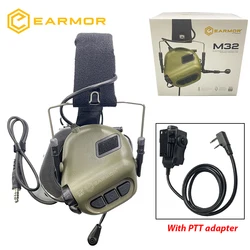 EARMOR M32 MOD4 Tactical Headset Anti Noise Headphones Military Aviation Communication Shooting Earphone with Kenwood PTT