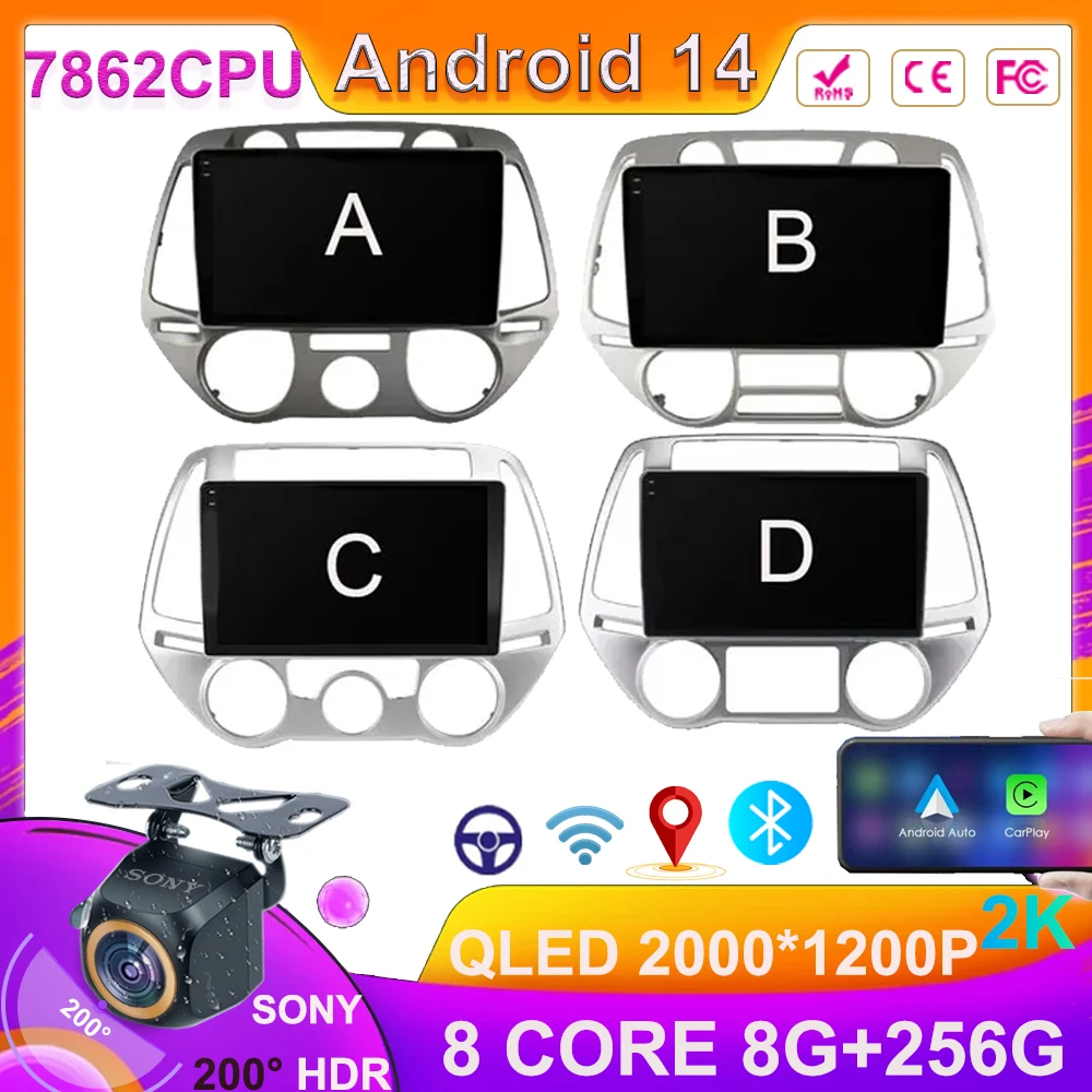 

Car Android 14 For Hyundai I20 2010 2012 2013 2014 Radio QLED DSP Multimedia Video Player GPS Navi Stereo DVD Stereo No 2din