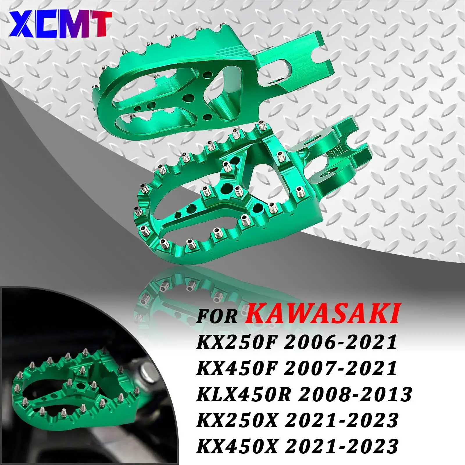 

Motorcycle CNC FootRest Footpegs Foot Pegs Pedals For Kawasaki KX250 KX450 2019 2020 KX250F KX450F 2017 2018 KLX450R 2008-2022