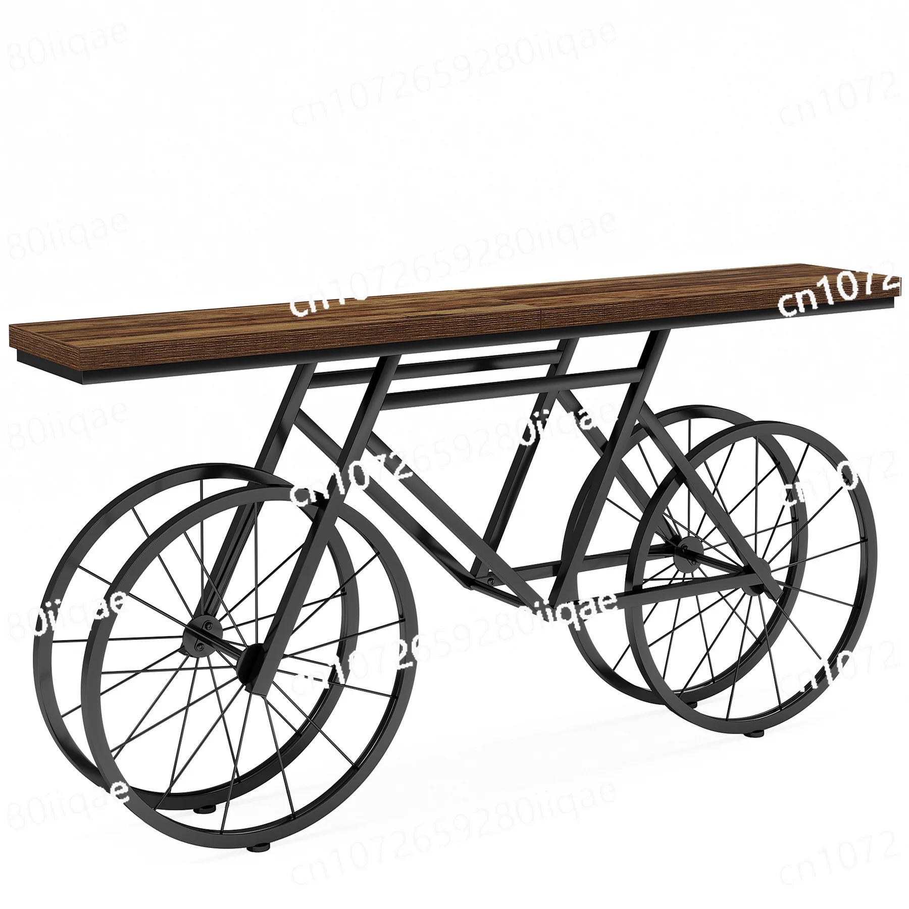 طاولة وحدة التحكم 70.9 بوصة طاولة أريكة طويلة جدًا مكتب مدخل خشبي ومعدني لغرفة المعيشة أثاث ديكور قاعدة دراجة جديدة #6