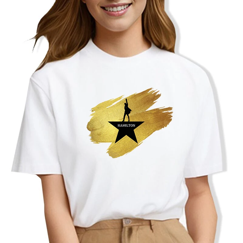 Hamilton An American Musical Graphic T Shirt Print Short Sleeve T-shirt Women Casual top