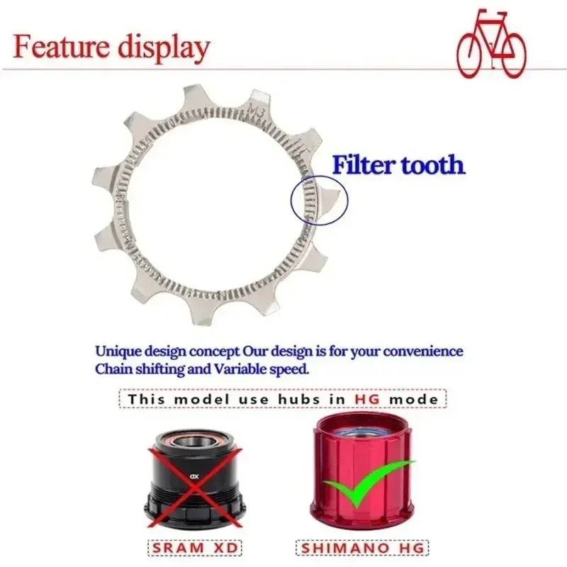 Sunshine MTB Mountain Bicycle 8 Speed Cassette 8v Sprocket Lightweight 30T 32T 34T 36T 40T 42T 46T Freewheel Chains bike part