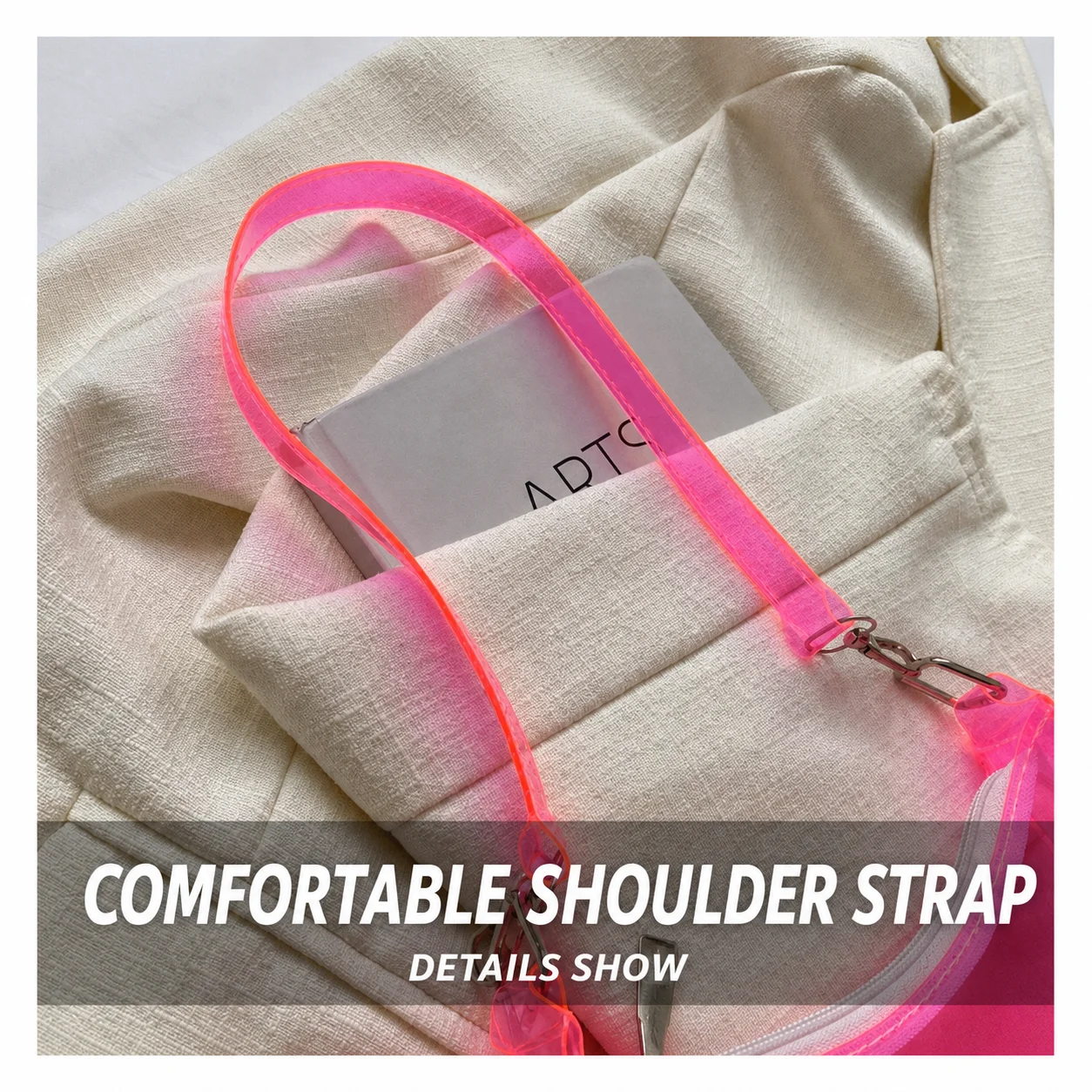 Pvc Shoulder Bag Versatile Women'S Underarm Bag Candy Color Handbag Transparent Fashion Shoulder Bag For Dating Commuting