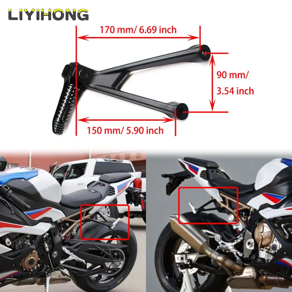 Motorcycle Black Chrome Rear Foot Pegs Pedal Footrest For Bmw S1000rr 2022 2019 2020 2021 M1000rr 2020-2022 Rest Bracket Kit 