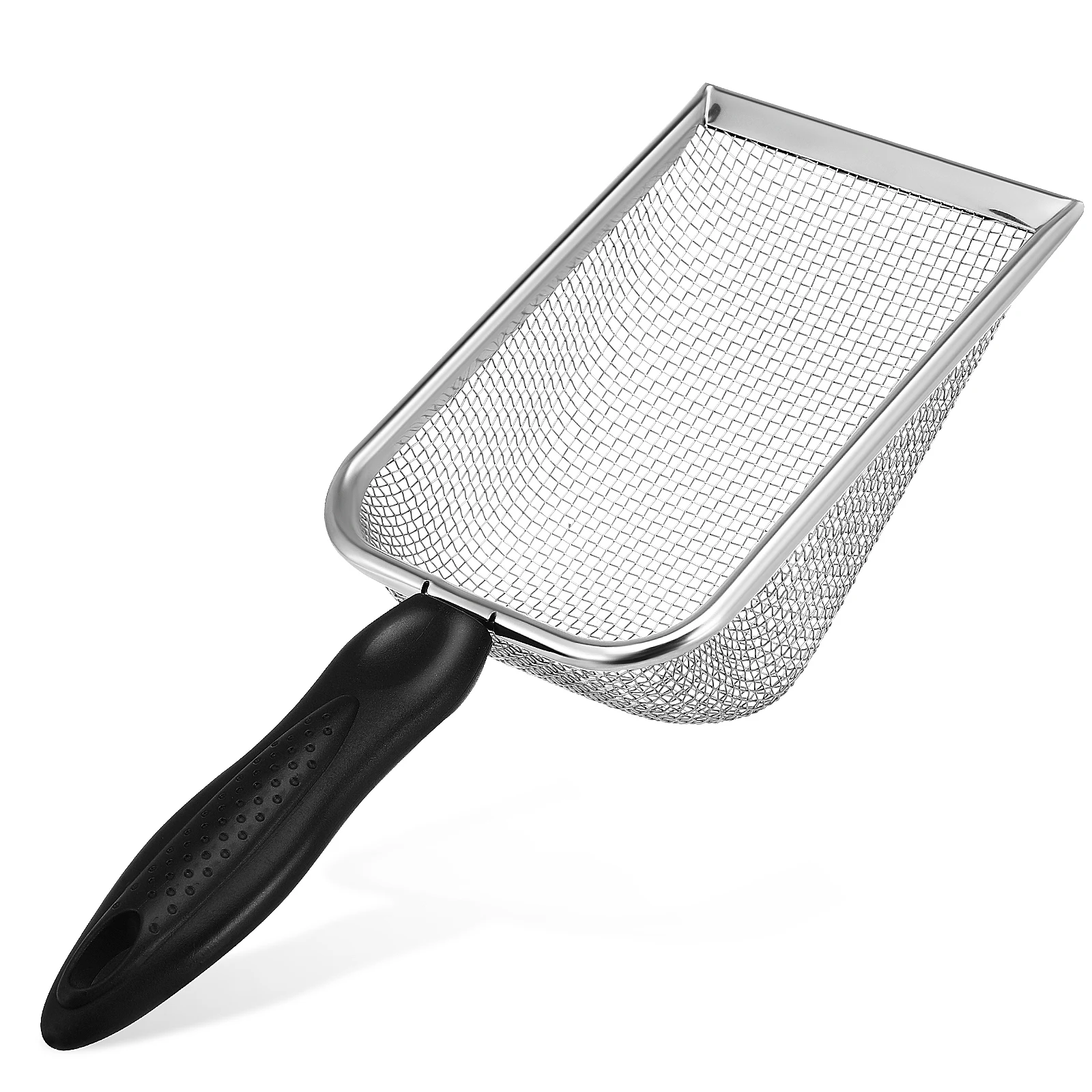

Stainless Steel Cat Litter Scoop Small Holes Heavy Duty Mesh Sifter Metal Sand Scoop Fine Cleaner Pet Supplies Litter Shovel