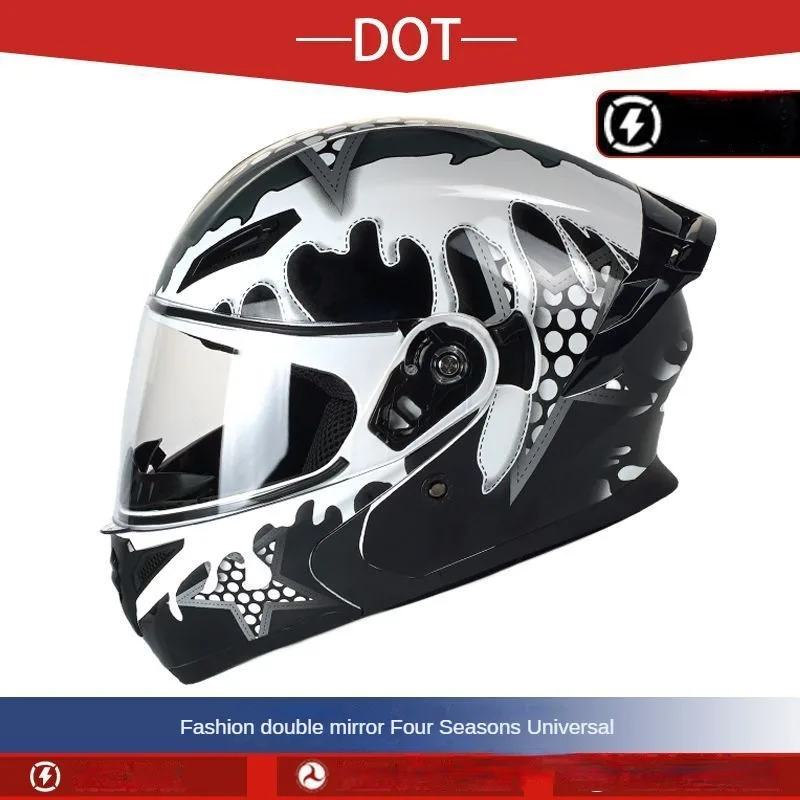 Motorcycle helmet, unisex dual lens detachable helmet, personalized motorcycle helmet, off-road full surround helmet