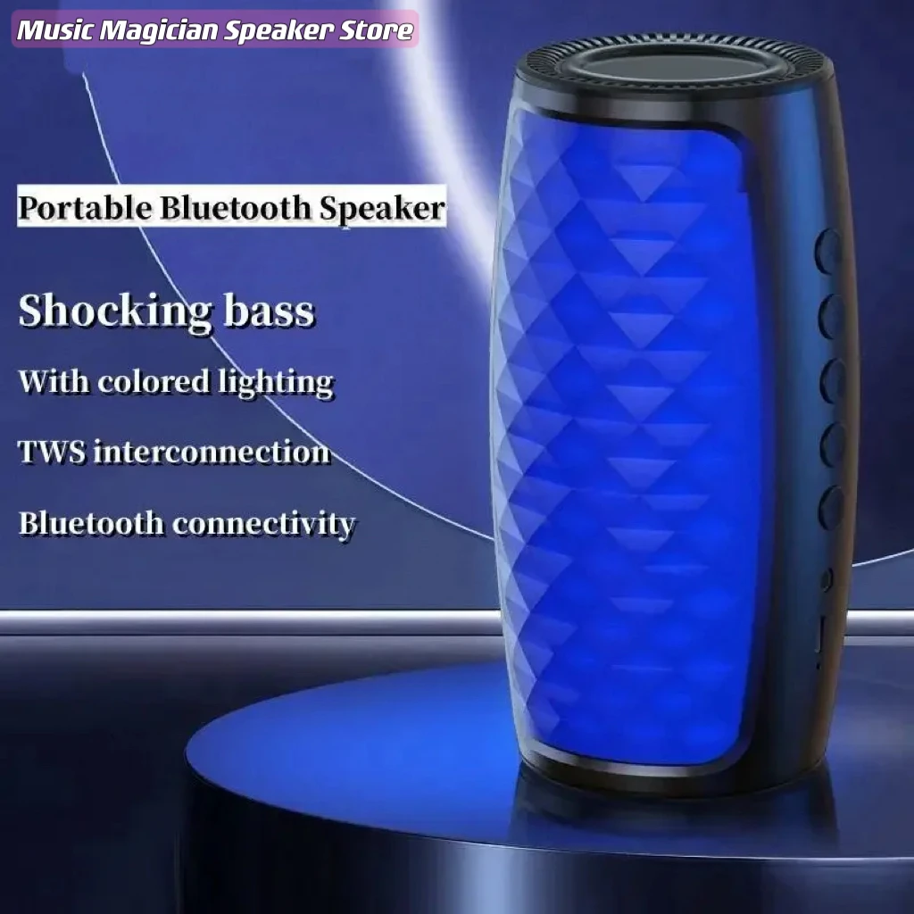 TWS Shocking Heavy Bass Outdoor Portable Wireless Bluetooth Speaker Household Small Speaker High Volume Subwoofer Caixa De Som