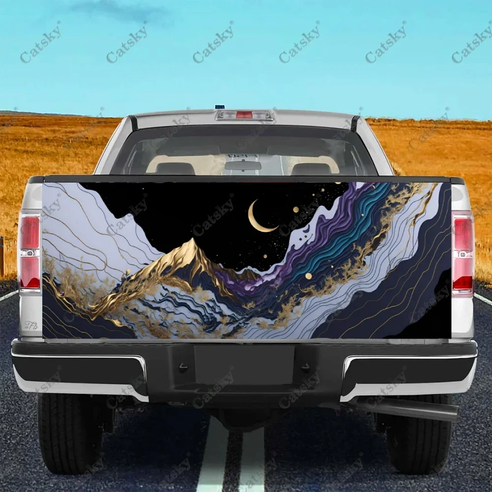 

Ink Fluid Art Printing Car Tail Trunk Protect Vinly Wrap Sticker Decal Auto Hood Decoration Wrap Cover for SUV Off-road Pickup