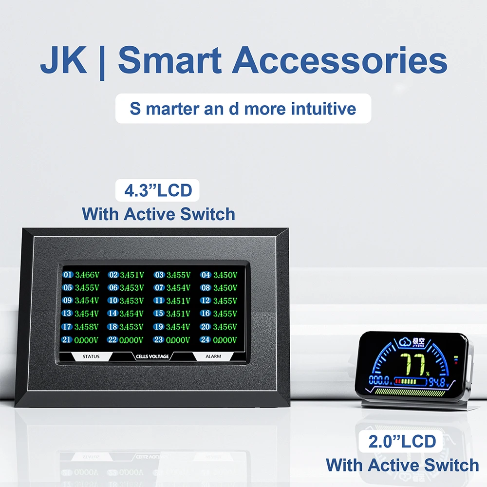 3PCS JIKONG BMS LCD Display 2.0 Inch Lithium Battery Smart Bms Accessories Intelligent Battery Level JIKONG BMS monitor