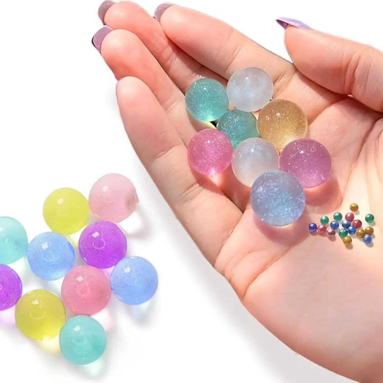

Rainbow Glitter Water Gel Beads Mix Water Beads for Vases Filler, Home Decoration Pearl Crystal Soil Magic Glittering Jelly Ball