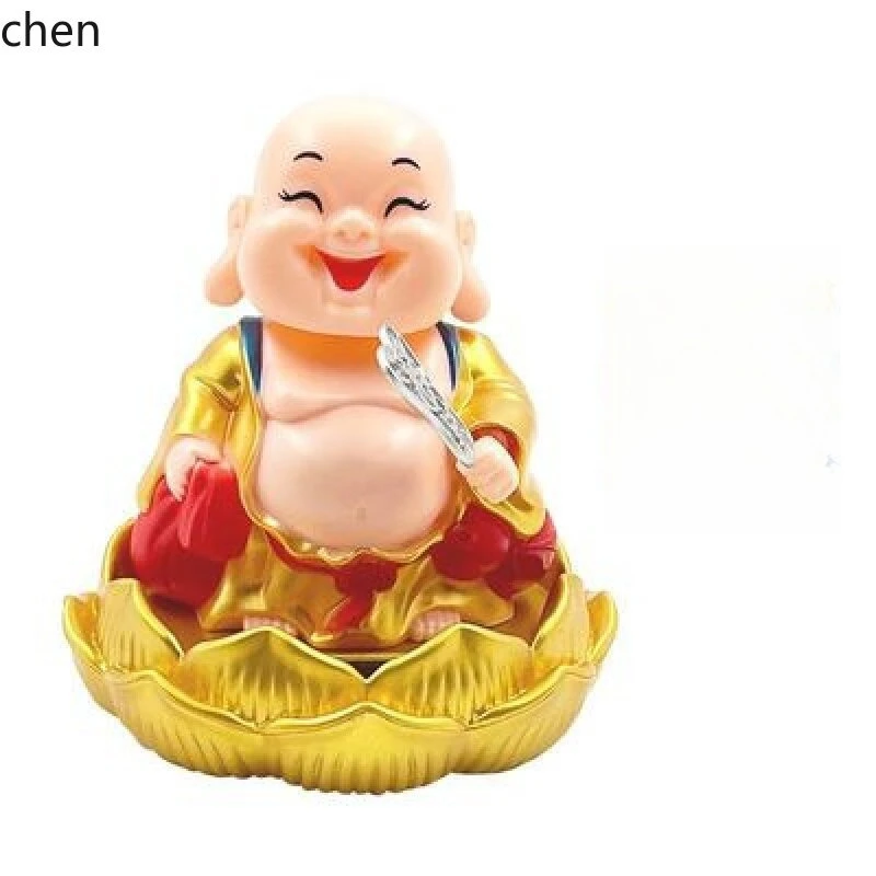 CZ Car Ornament Little Monk Nodding Head Zen Style for Living Room, Desk, Car Center Console, and Interior