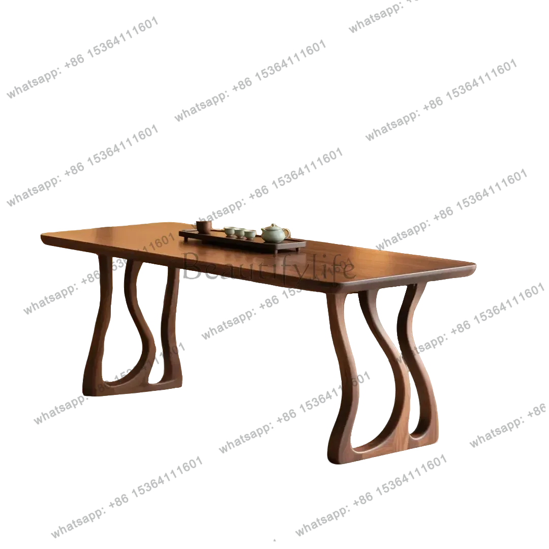 

LJYNew Chinese-style North American black walnut tea table and chair combination household solid wood