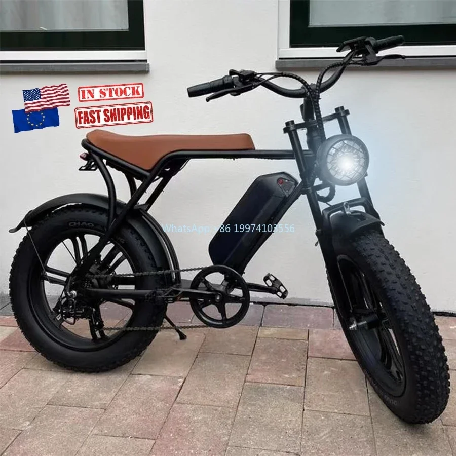 V8 fat tire ebike 1000w in stock EU USA warehouse 20 inch electric bicycles lithium battery retro fat e bike China factory