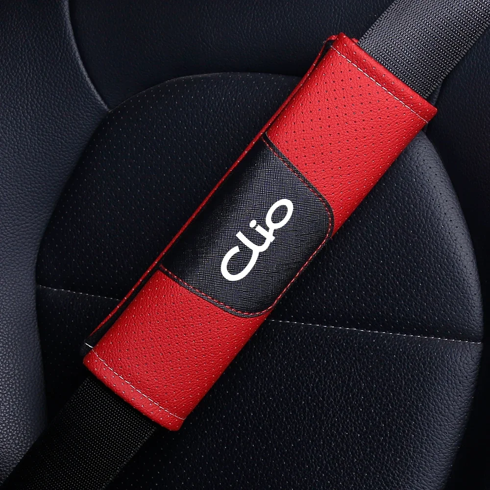 

2pieces High quality leather car seat belt shoulder pad For Renault Clio Automotive interior accessories