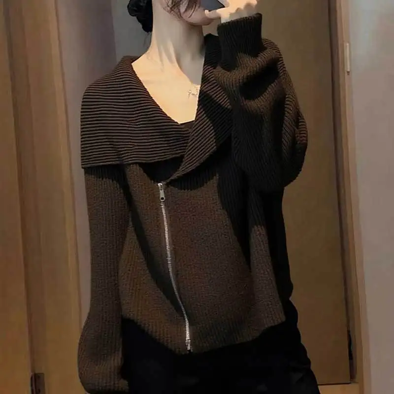 

High-End Knitted Sweater with Collar for Women No Pilling Early Autumn New Arrival Dongguan Daliang Glue Fabric round Neck Lo...