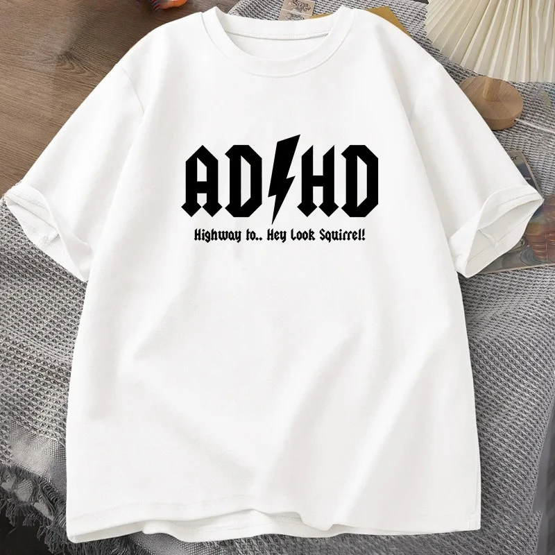 ADHD الطريق السريع يا نظرة السنجاب تي شيرت الرجال النساء الروك روك آند رول تي شيرت الشارع الشهير بلايز ملابس للرجال للجنسين بلايز #2