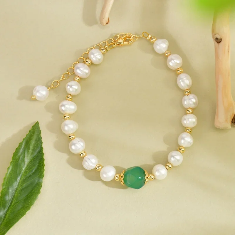 

Design Baroque Freshwater Pearl Natural Women's Bracelet Strawberry Quartz Minority All-Match High-Grade Bracelet