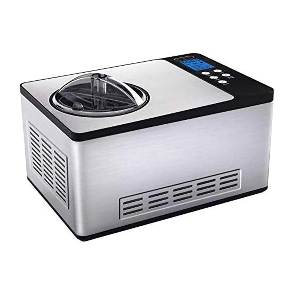 2クォートアイスクリームメーカーヨーグルトインキュベーターステンレススチールボウル内蔵コンプレッサーLCDタイマー制御簡単お手入れ自己完結型
