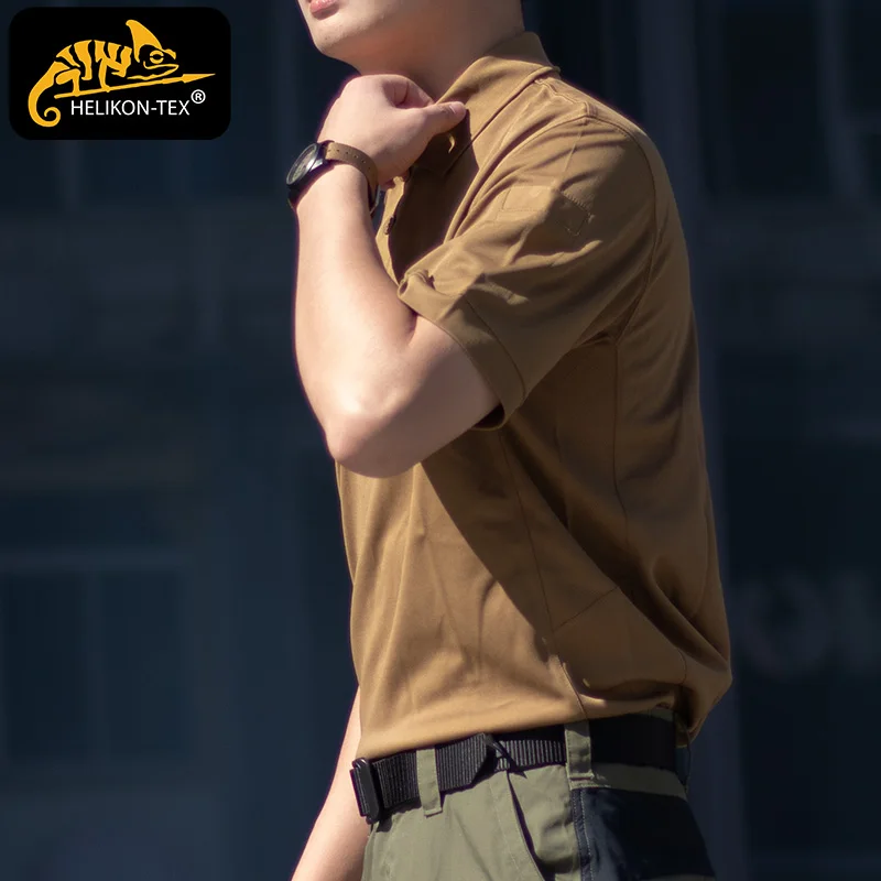 Helikon quick drying t-shirt men's short sleeved outdoor summer daily collar breathable top polo shirt